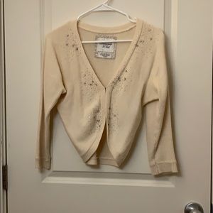 Jeweled wool cardigan